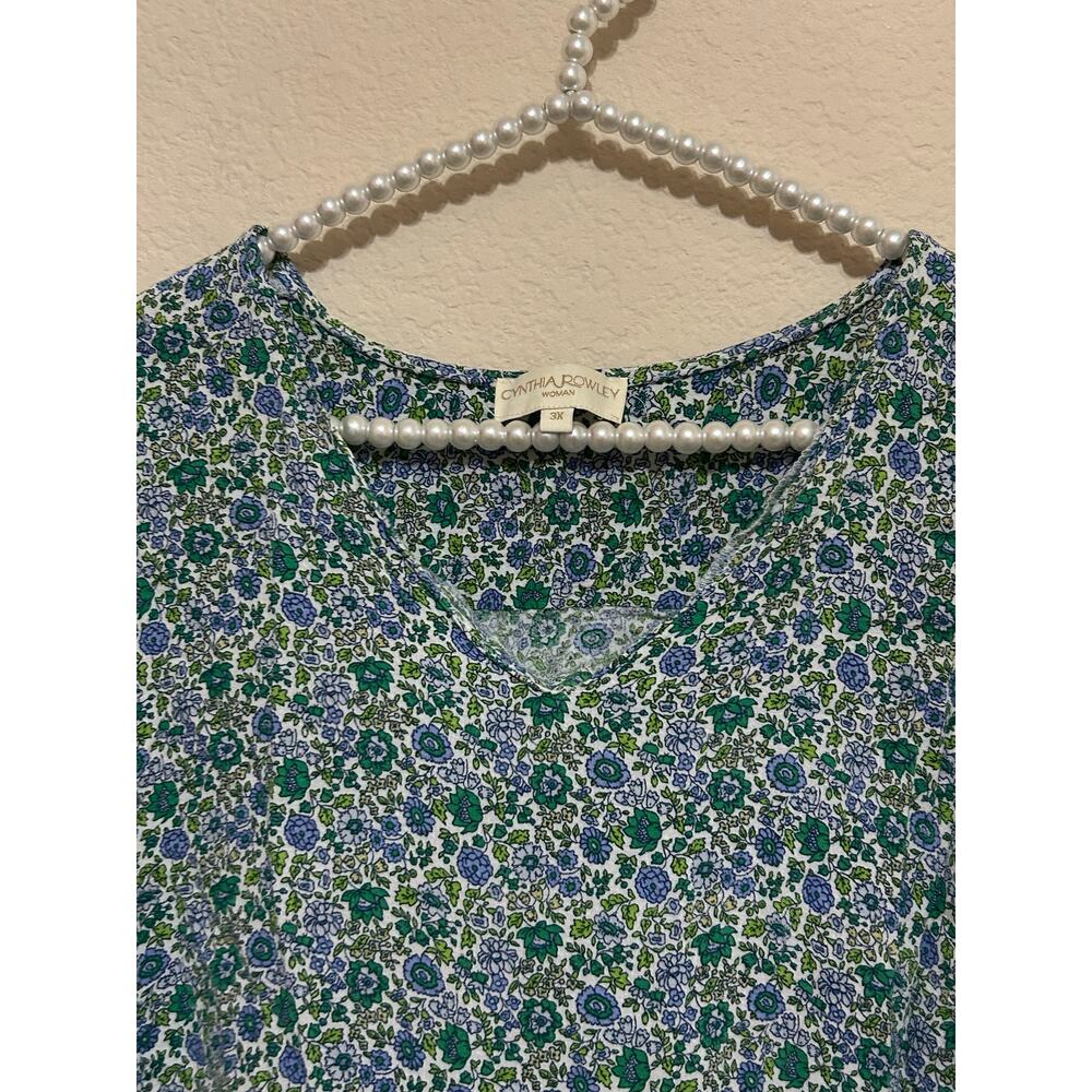 Cynthia Rowley Size 3X Top Long Sleeve Floral Stretchy Spring Easter Shirt - Picture 5 of 8